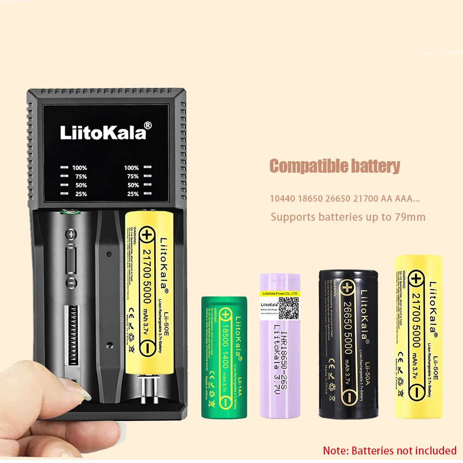LiitoKala Lii-PL2 18650 شاحن ل 3.7 فولت/1.2 فولت NiMH 18650 18350 18500 21700 20700 26650 إعادة شحن شاحن بطارية ليثيوم