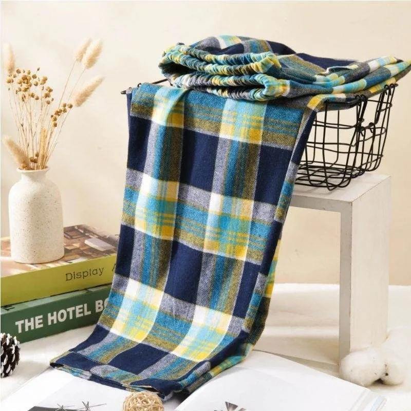 Men Pajama Pants Men's 100% Cotton Autumn and Winter Casual Plaid Long Trousers Warm Homewear Pants Male Sleepwear Pyjama Homme