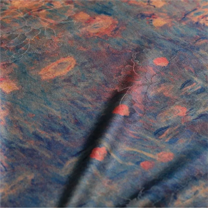 Humanoid silk-screened patterned fabric for ancient-style clothing cheongsams Hanfu and traditional Chinese jacquard