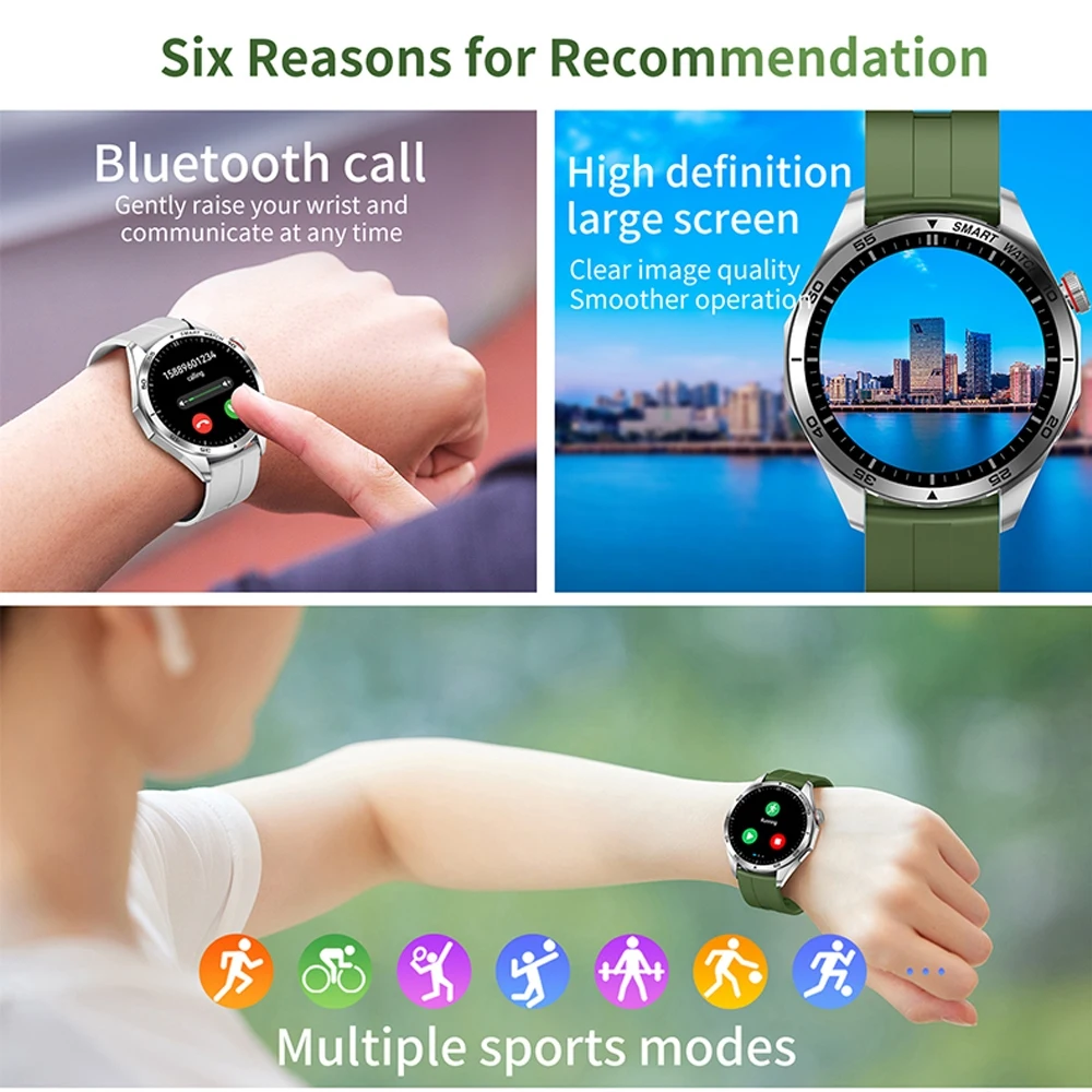 Для Android IOS Smartwatch Men's Watch 4 Pro AMOLED HD экран Bluetooth Call ECG Health Monitoring Smartwatch 2024 New Men Watch