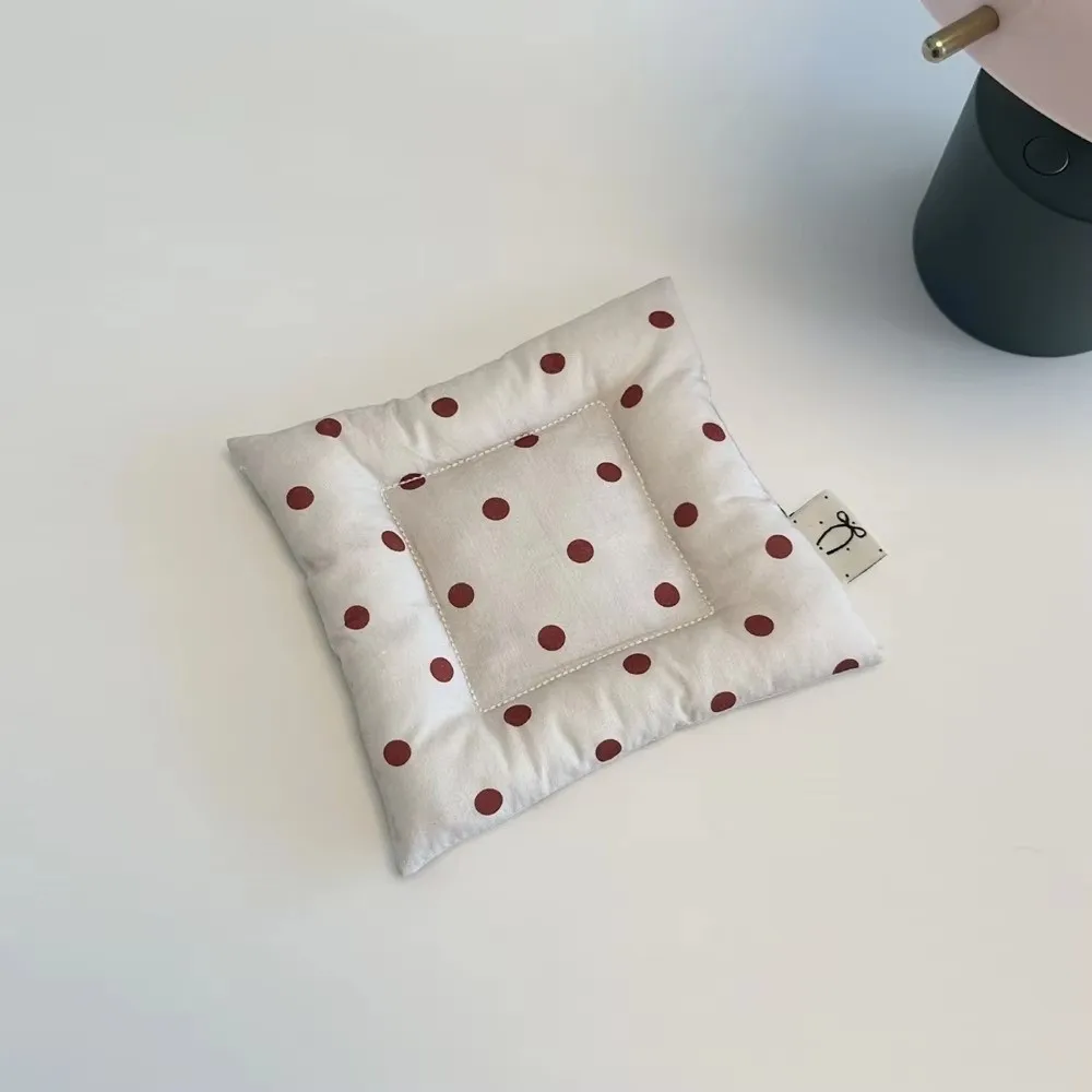 Fashion Polka Dot Cotton Coasters Quilted Cream Color Cup Mat Square Fabric Desktop Decorative Cup Mat Home Decor Gifts