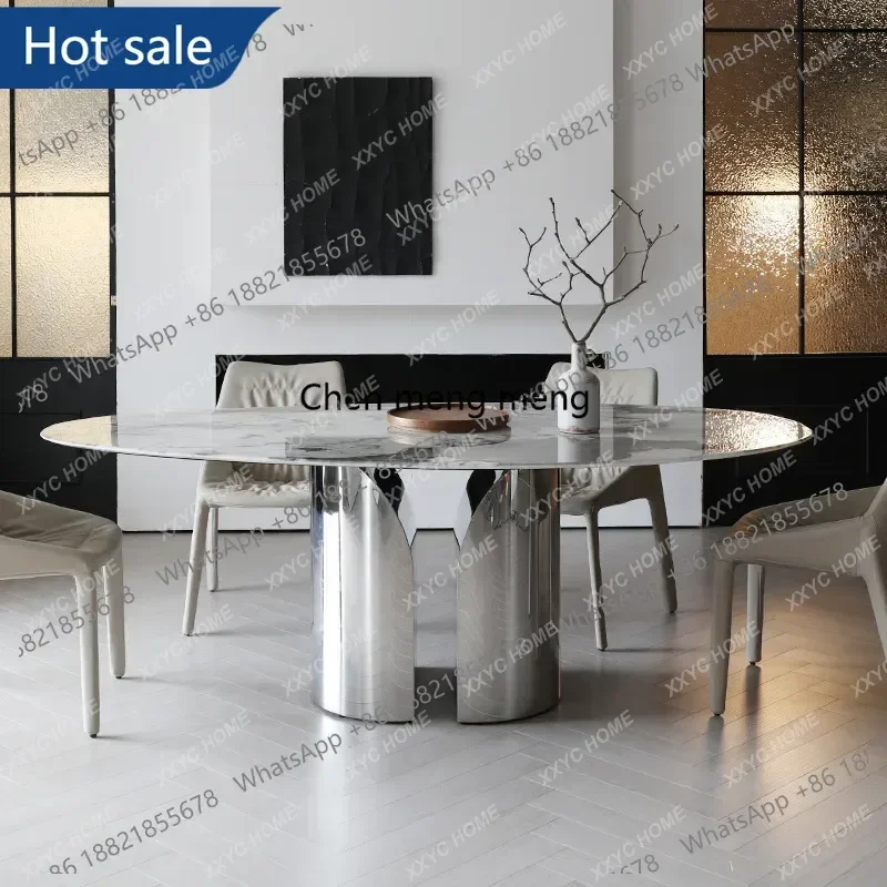 Hot sales Special-shaped marble dining table light luxury high-end villa 2025 new drop-shaped minimalist household dining table