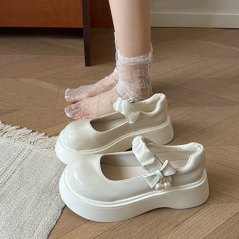 

Новинка 2025, туфли Мэри Джейн на среднем каблуке, женские туфли-лодочки на массивной платформе, женские туфли больших размеров с пряжкой на щиколотке, вечерние туфли Женская Обувь