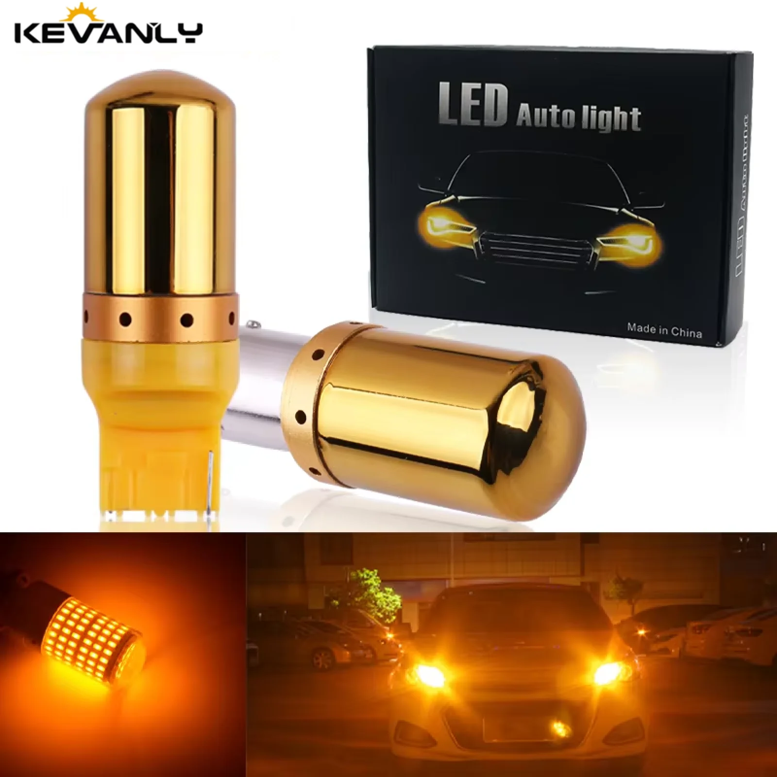 

RXZ 2PCS CANBUS PY21W BAU15S P21W BA15S T20 7440 W21W 1156 S25 3030 45SMD No Hyper Flash Amber For Turn Signal Lights Car LED