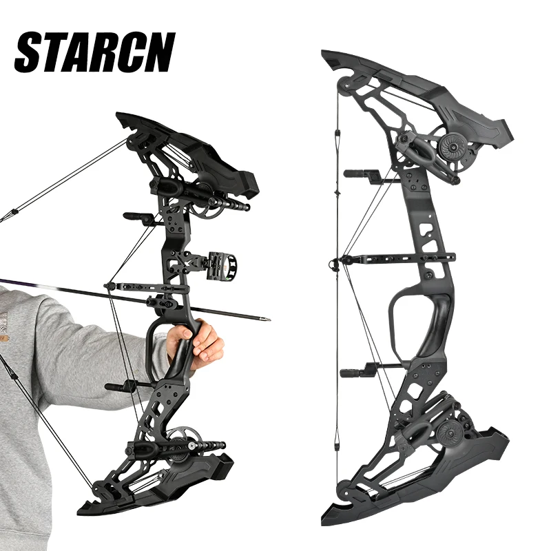 STARCN Archery 20-70LBS Compound Bow Dual Cam System CNC-Machined Magnesium-Aluminum Riser for Hunting & Target Shooting