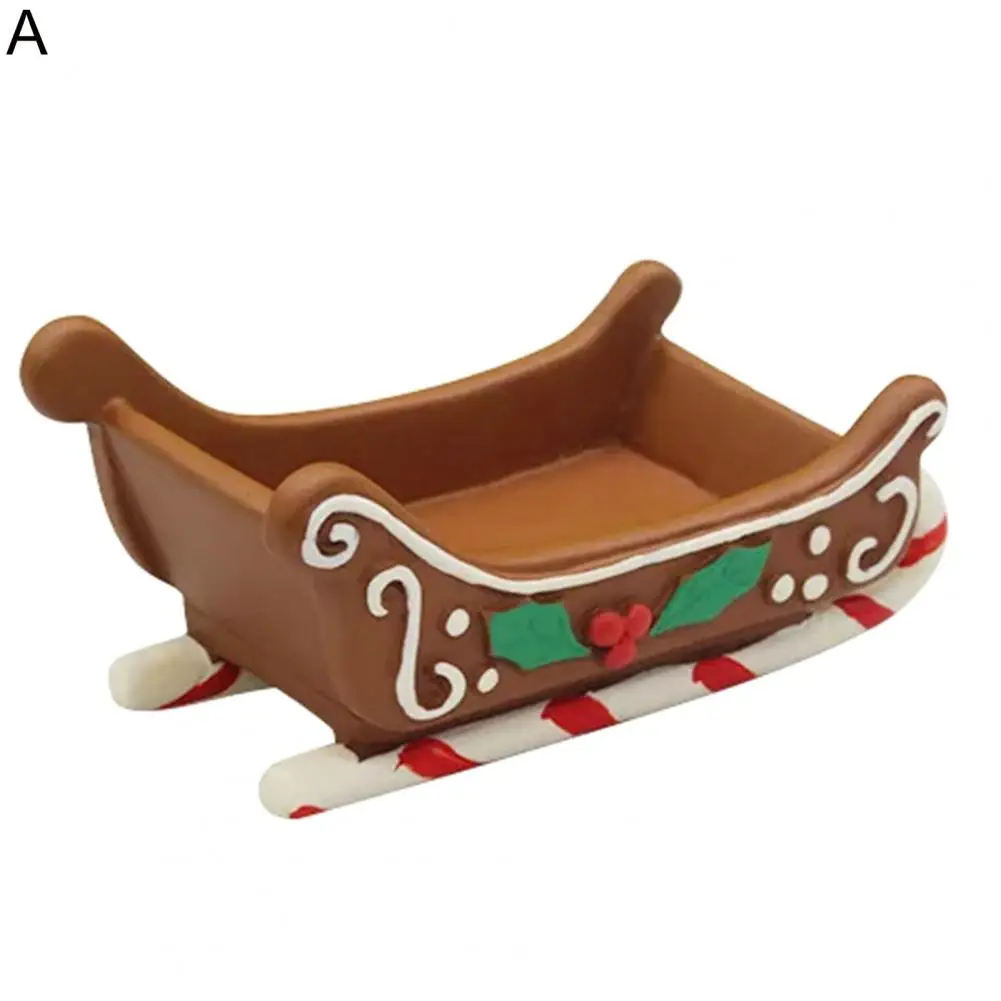 Desktop Sleigh Statue Resin Xmas Decoration Creative Enhance Atmosphere  Great Mini Xmas Decoration Rug Sleigh Statue