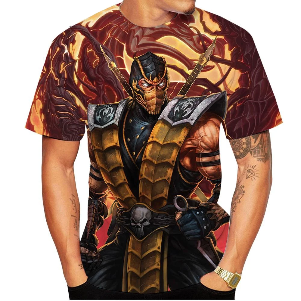New Summer Hot Sale Mortal Kombat 3D Print Men\'s/women\'s T Shirt Short-sleeved Round Neck Clothing Plus Size 100~6xl Oversize