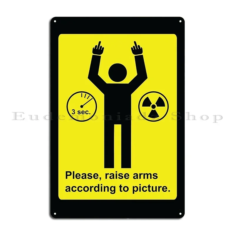 Body Scanner Raise Arms And Fingers Metal Plaque Poster Decoration Living Room Plaques Iron Design Pub Tin Sign Poster