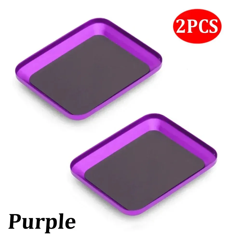 2PCS With Magnetic Pad Magnetic Screw Tray Plate Multipurpose Practical Mini Screw Mat Tray Small Aluminum Alloy