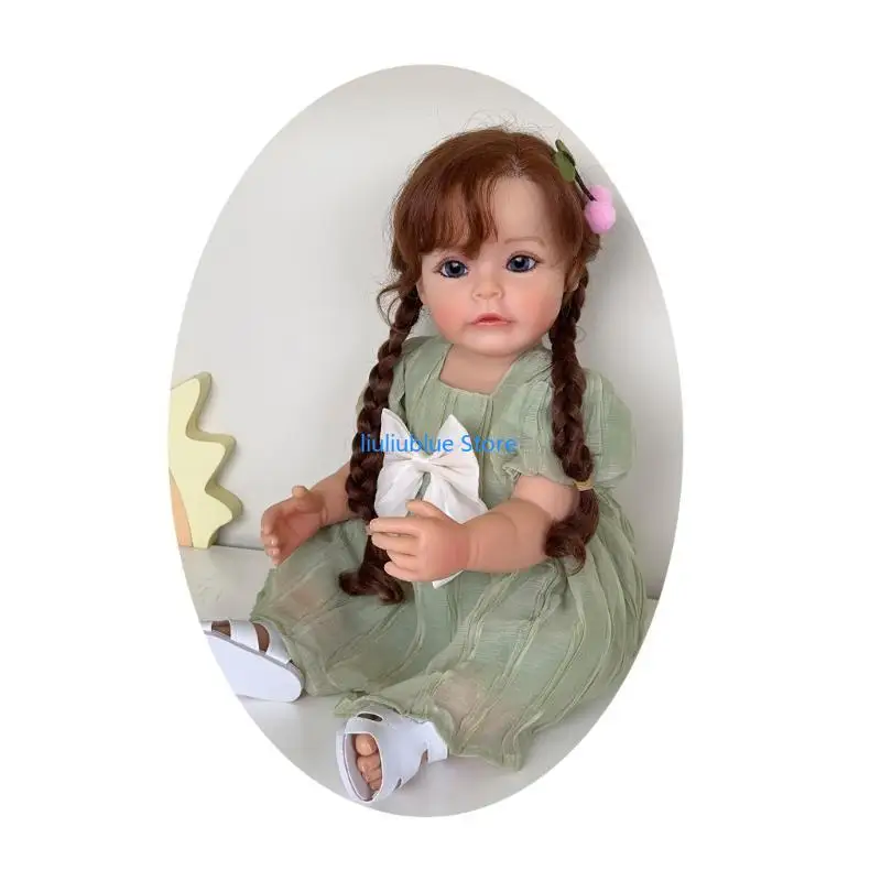 Reborns Baby Doll 22 pulgadas niña para niños pequeños ve real con accesorios Regalo cumpleaños 62cf