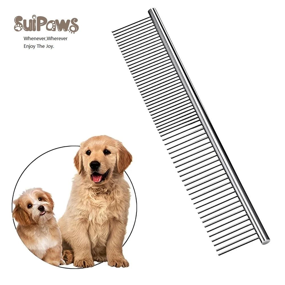 

Dog Comb for Grooming,Metal Cat Comb for Removing Tangles and Knots,Professional Grooming Tool for Long Haired Dog and Cat