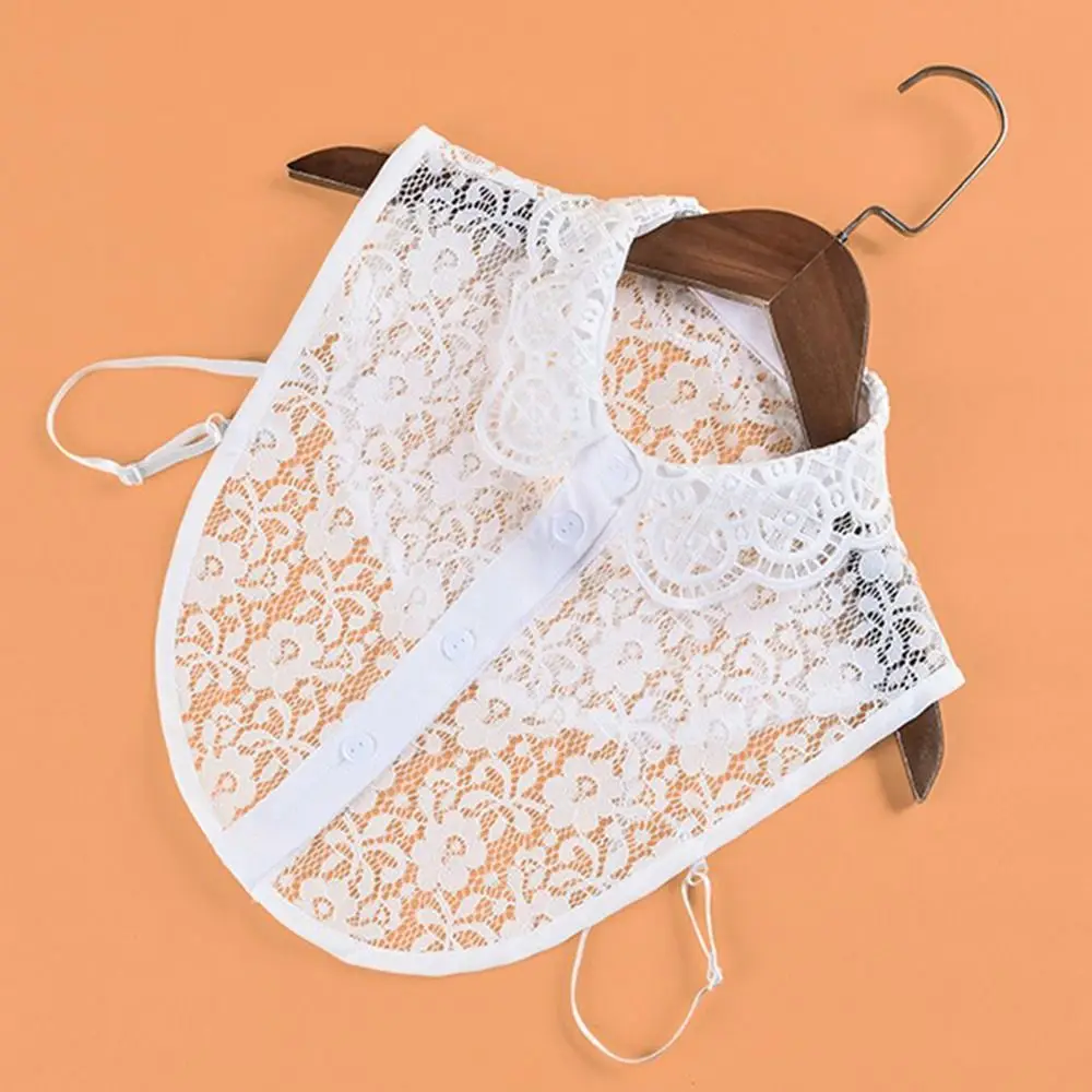 إكسسوارات الملابس، ياقة وهمية قابلة للفصل، أبيض وأسود، ياقة كاذبة قابلة للتعديل، شال دانتيل، لف النساء والفتيات