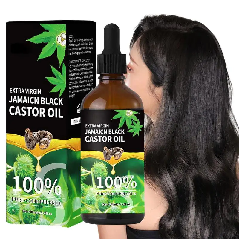 

100ml Jamaican Black Castor Oil Hair Growth Eyelashes Eyebrows Hair And Body Care Oil Pure Organic Cold Pressed Castor Oils