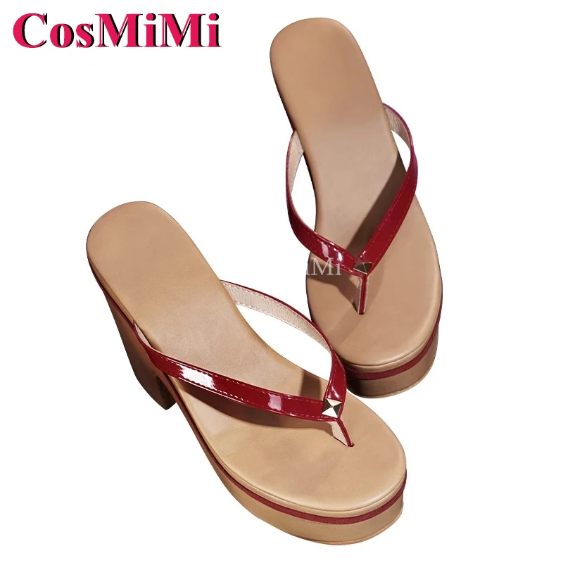 CosMiMi Spiel Genshin Impact Raiden Shogun Schuhe Cosplay Mode Universal Clogs Karneval Party Rollenspiel Zubehör 37-40 Größe