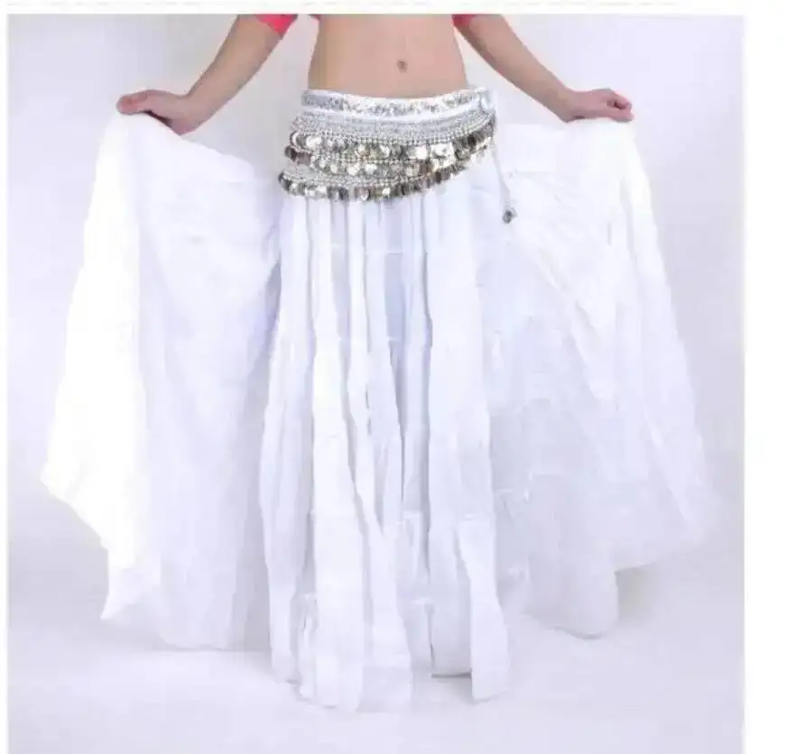 Falda Larga Sólida para Danza del Vientre, Estilo Bohemio, para Carnaval Brasileño, Halloween, Baile de Salón, Disfraz de Danza del Vientre para Mujer