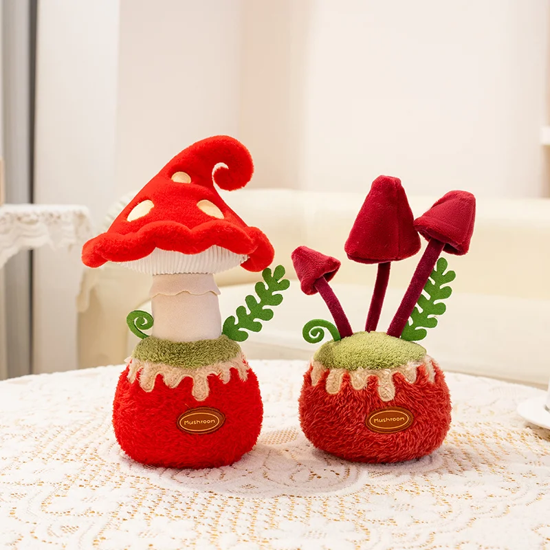 Maceta con Hongo Artificial, Simulación de Hongo Shiitake, Planta Artificial, Adorno de Escritorio, Juguete de Peluche, Regalo