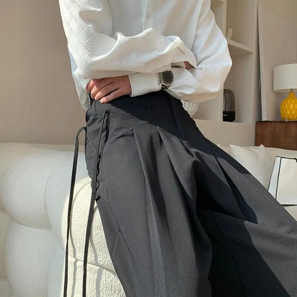 

Casual Pants Men Simple Japanese Solid Loose Formal Baggy Streetwear Leisure All-match Office Clothing Fashion Trousers Classic