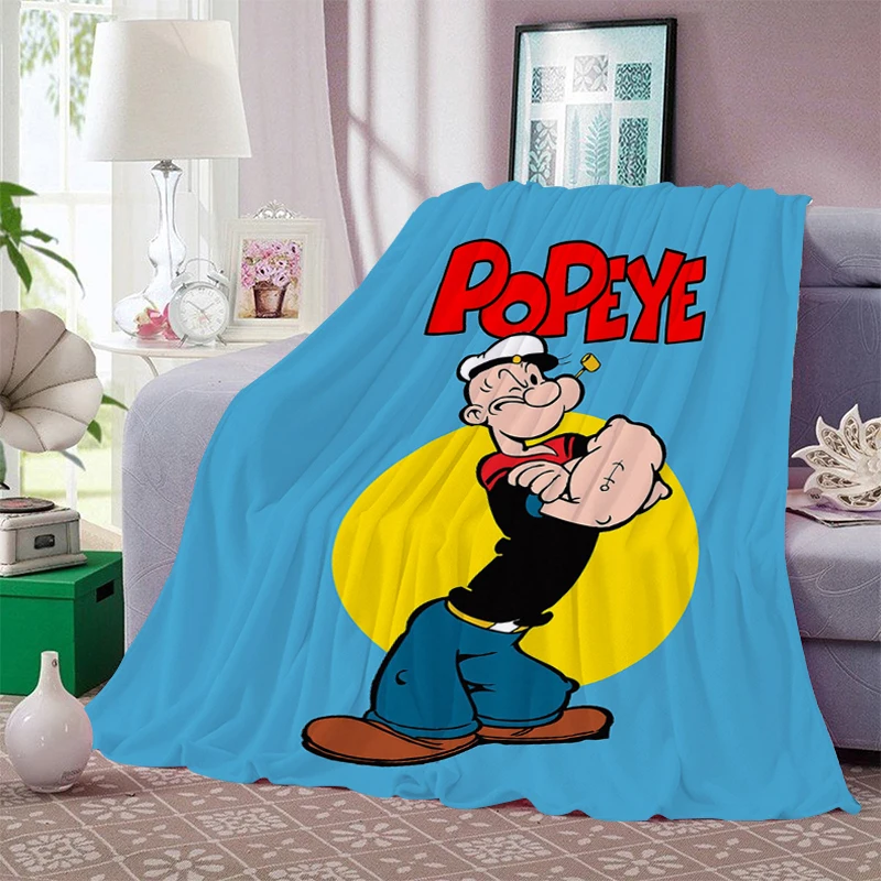 

Fleece Blanket Sofa Winter A-Popeyes Warm Bed Camping Custom Decorative Nap Fluffy Soft Blankets King Size Microfiber Bedding