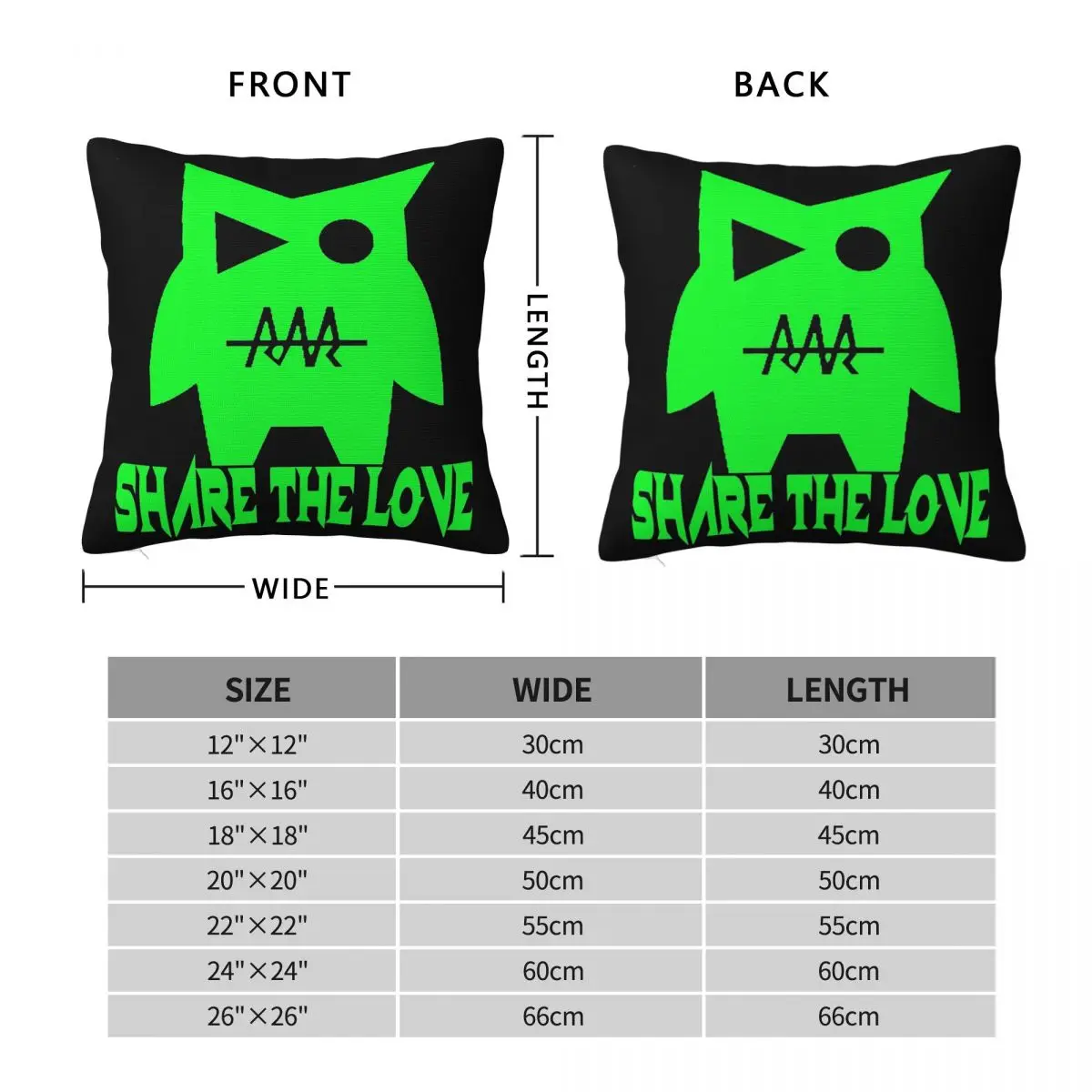 Share The Love Prime Series 48 Square Pillowcase Pillow Cover Polyester Cushion Decor Comfort Throw Pillow for Home Living Room