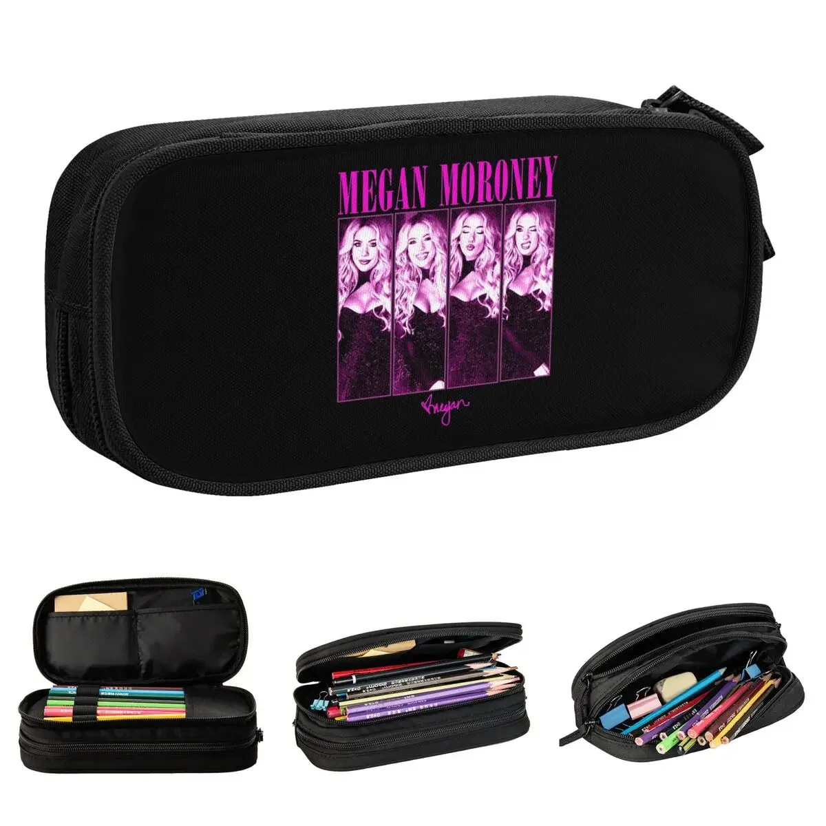 Megan Moroney Pencil Case Creative Pen Holder Bags Student Large Storage Students School Gifts Pencilcases