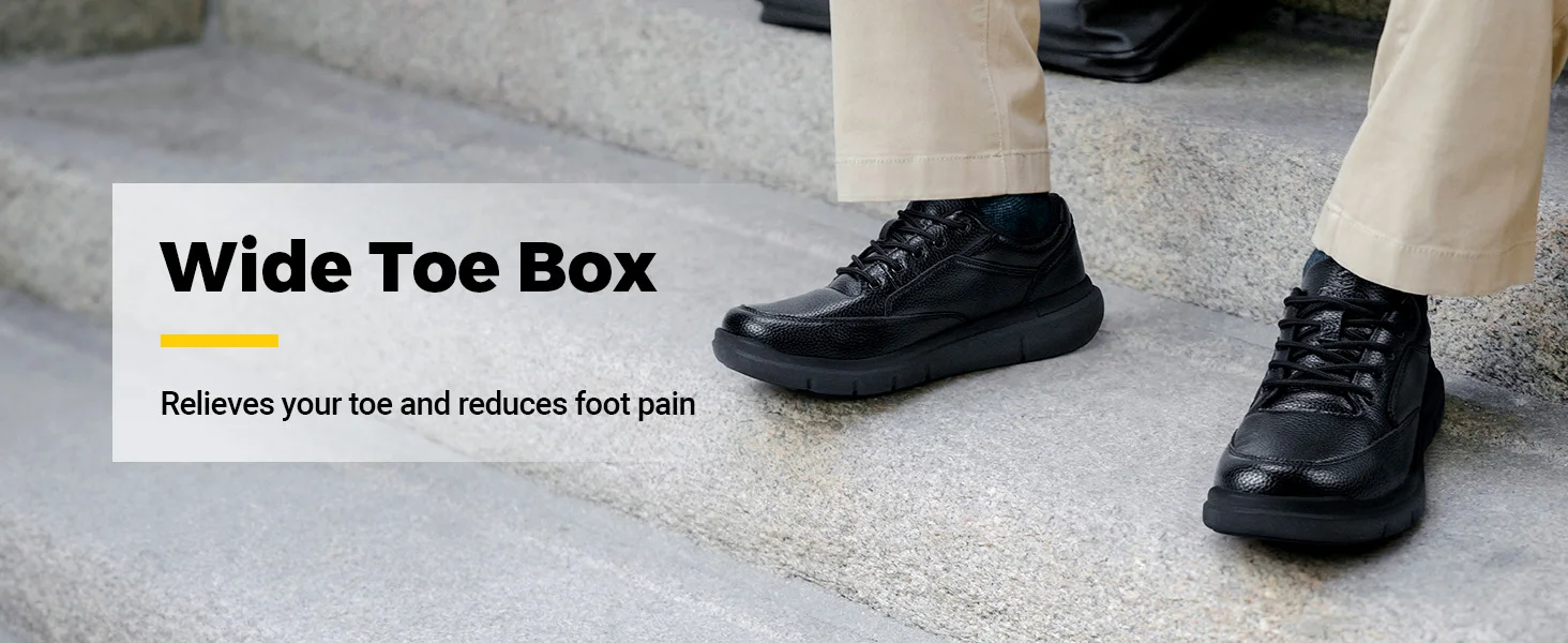 FitVille Zapatos de vestir para hombre, zapatos formales anchos de cuero para hombre, zapatos de boda informales transpirables de lujo, antideslizantes, talla 40-50