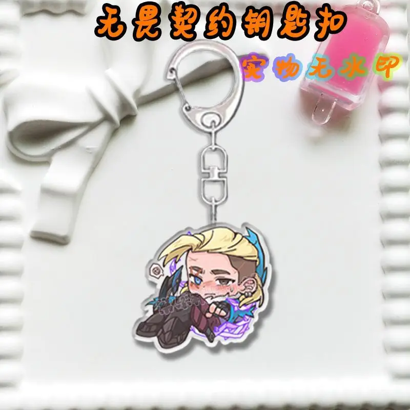 VALORANT Acrylic Keychain Jett Clove Sage Iso Yoru Gekko Cypher Sova Omen Lovely Game Fan‑made Merchandise Key Holder Accessory