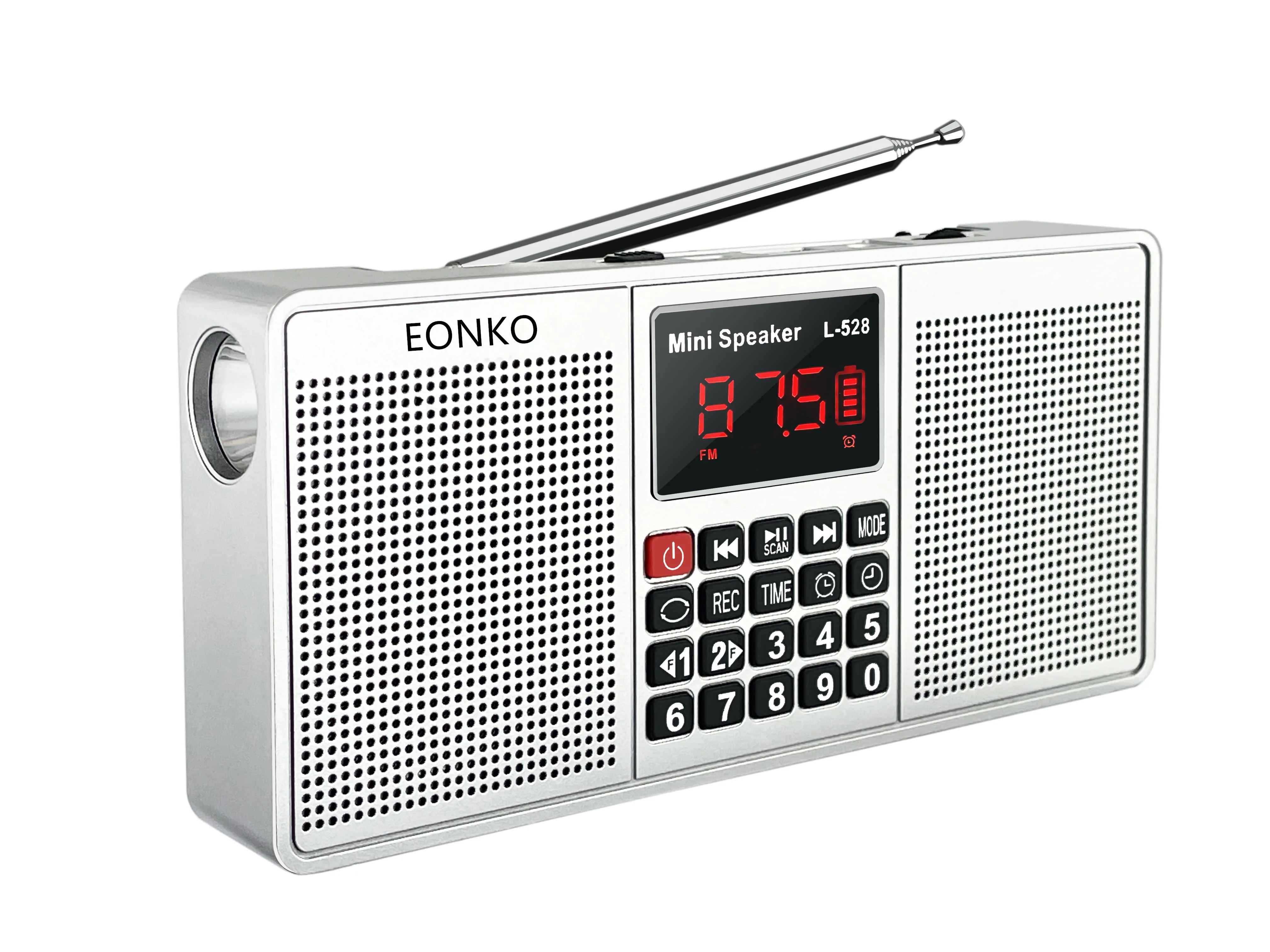 EONKO L-528 Multi Function Stereo Radio Speaker Bluetooth AM FM TF USB Handsfree AUX Record Clock Type C include a 8GB Micro SD