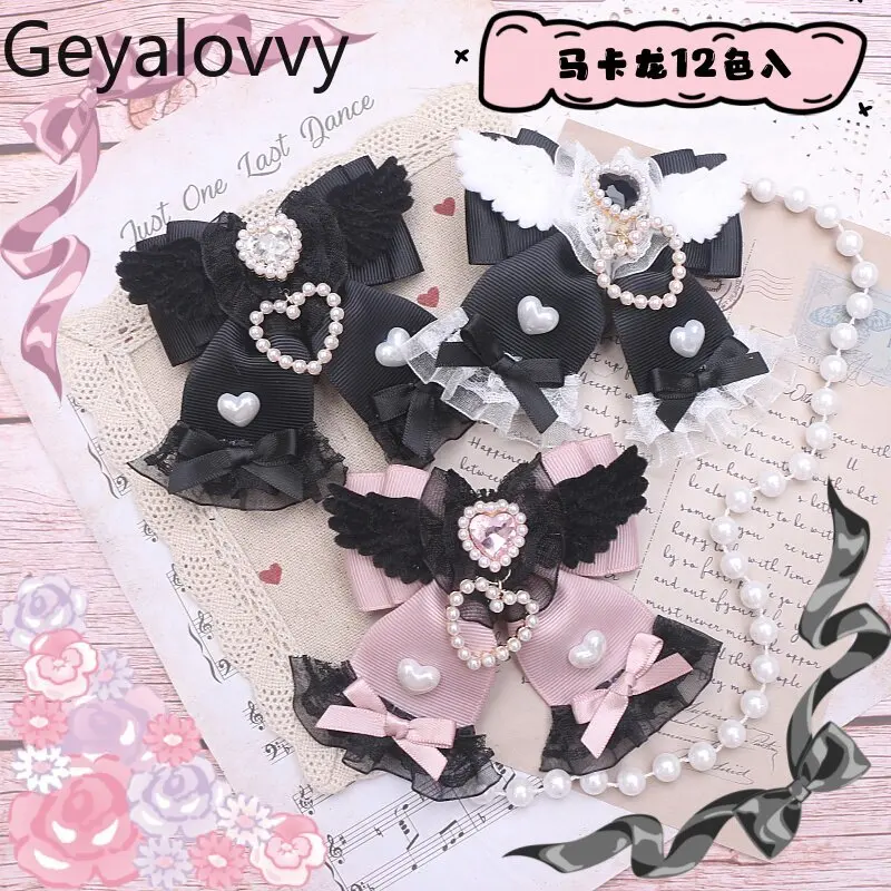 

Girls Accessories Sweet and Cute Original Lolita Hairpin Heart Pendant with Rhinestones Mass-produced Hair Accessory Side Clip