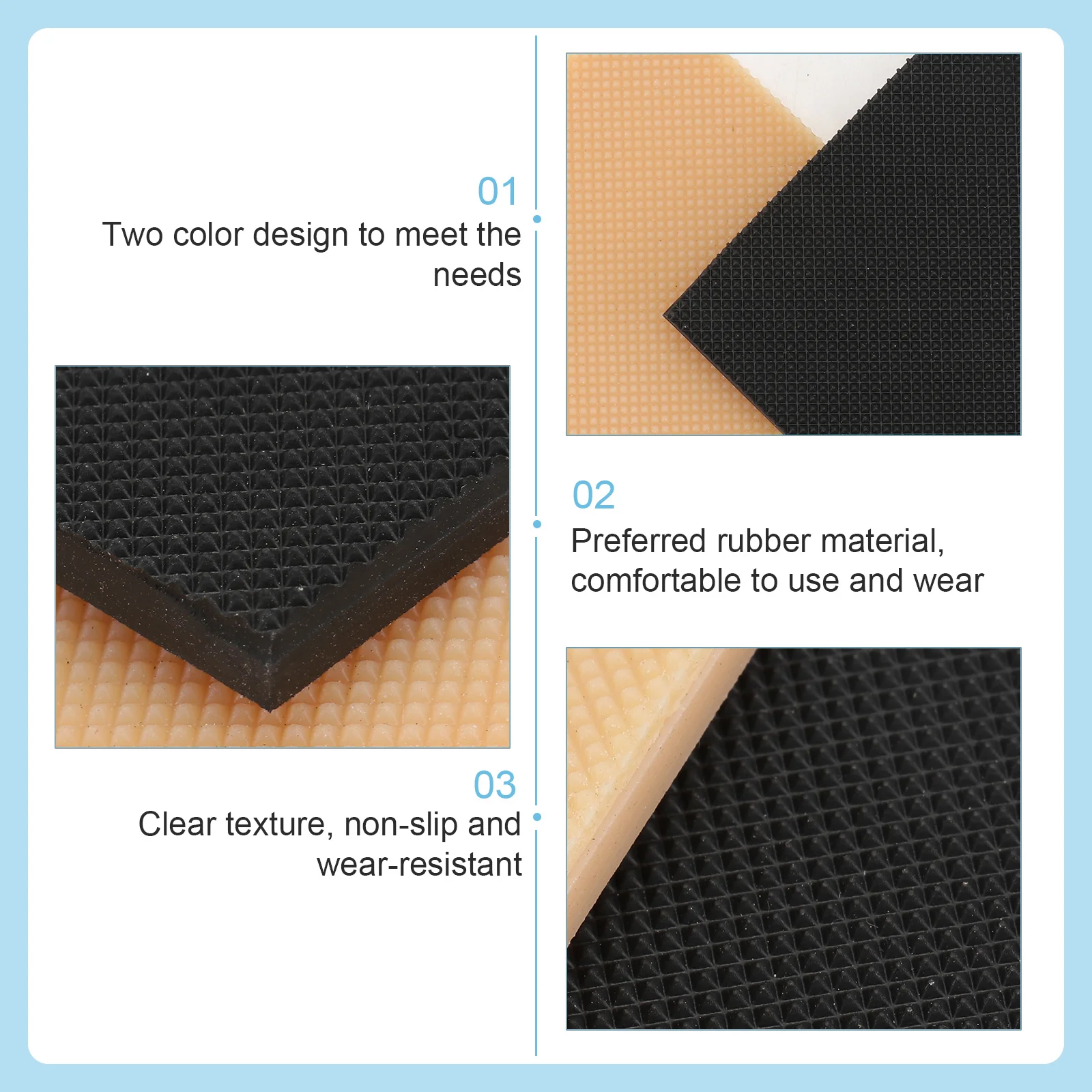 4 Pcs High Heels Patch Repair Materials Square Pads Replacements Accessories Kit Supplies Rubber Tips