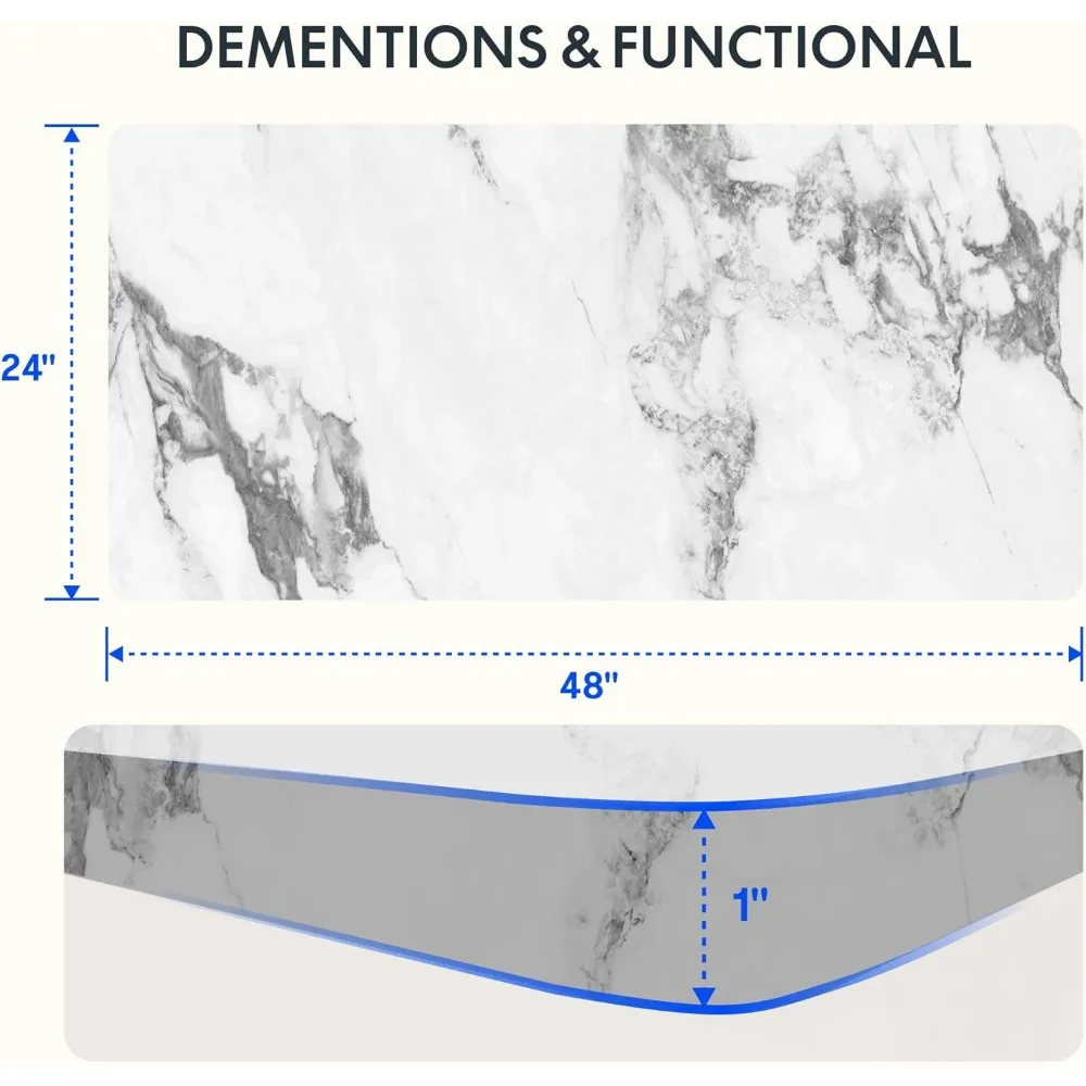 FLEXISPOT EN2 Whole-Piece Standing Desk with Clamp Power Strip, 48 x 24'' Electric Stand Up Height Adjustable Desk with Cable Ma