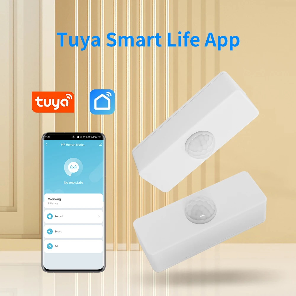 Tuya WiFi Smart PIR مستشعر الوجود المنزلي الذكي للتحكم عن بعد Dom يدعم Alexa وGoogle Home Assistant