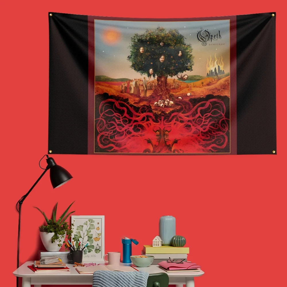 Opeth Inspired Rock Music Flag 3x5 FT 90x150cm Polyester Decorative Banner Tapestry For Music Fans Bedroom Wall Decoration