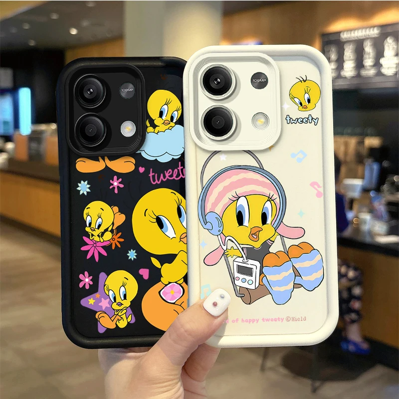 Funny Cartoon Tweety Bird Phone Case For Redmi Note 13 12 Pro Plus Note 13 12 11 10 9 Pro 14C 12C 10C 9C A3 A2 A1 Silicone Cover