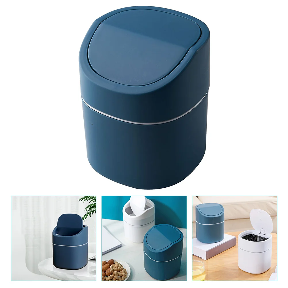 

1pcs Flip Trash Can Mini Wastebasket Swing Lid Odor Control Compact Desktop Bin for Bathroom Kitchen Car PP Material Lightweight