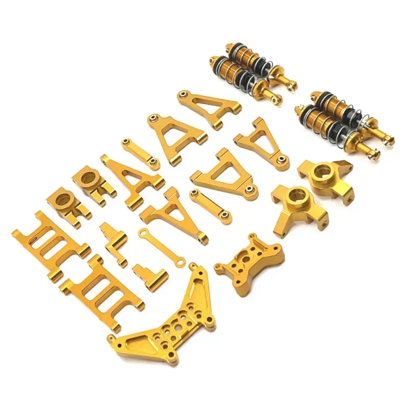 

MJX 14301 14302 Metal Suspension Arm Steering Cup Shock Absorber Steering Assembly Shock Tower Set 1/14 RC Car Upgrade Parts Kit