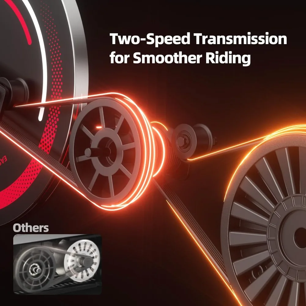 دراجة ركوب الدراجات المغناطيسية الثابتة - دراجة تمرين داخلية منخفضة الضوضاء لصالة الألعاب الرياضية المنزلية، تصميم أبيض ذكي