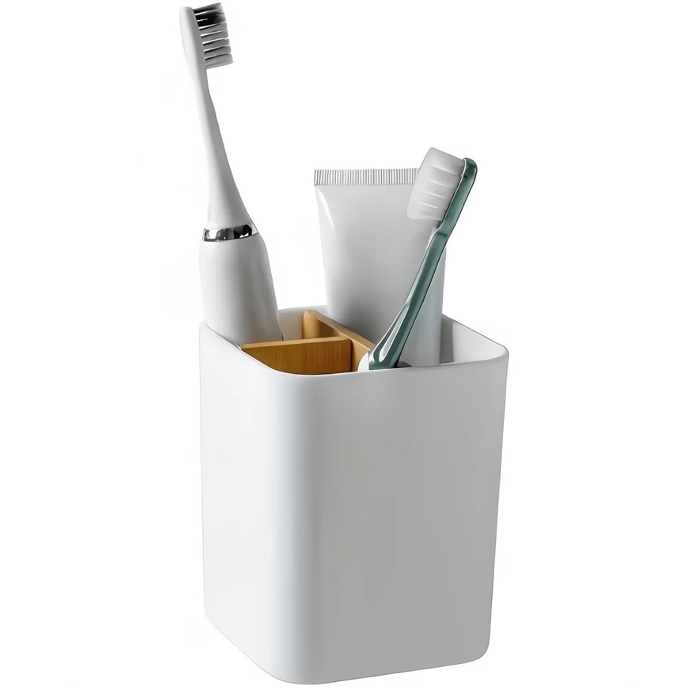 1PC Multi-functional bathroom storage rack, toothbrush storage rack, with three compartments, for bathroom storage