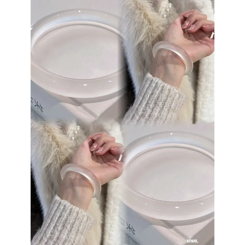 Natural Brazilian Ice Agate Bracelet, White Moonlight Agate, Lychee Texture, Ice-Transparent, Elegant, Unique, Perfect Gift for