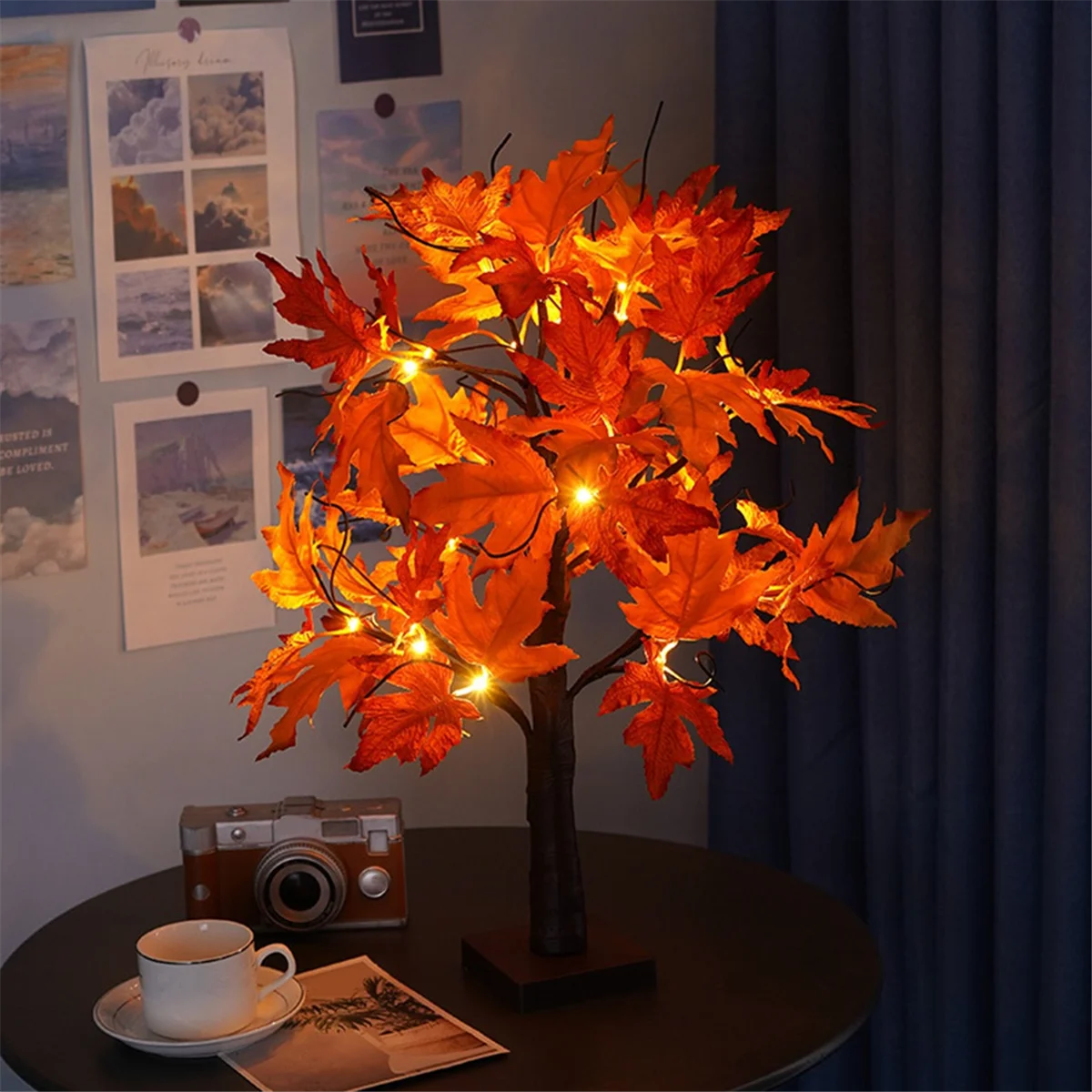 

Autumn Decoration Maple Leaf Tree Lights with 24 LEDs, 60cm Light Tree with Autumn Leaves Decoration for Table AutumnJAS