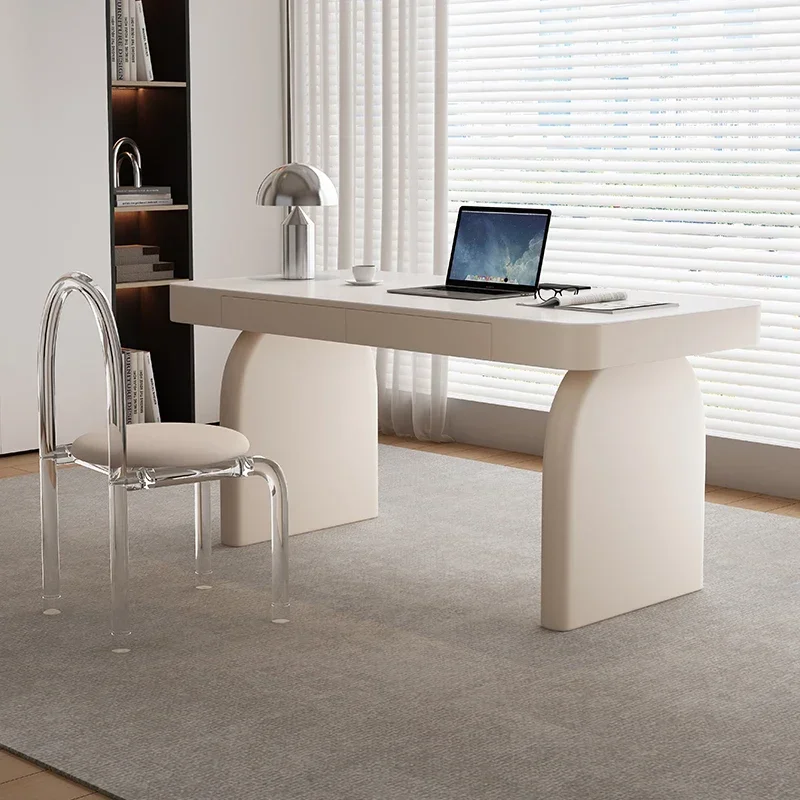 E French Cream Modern Vanity Table Simple Luxury White Makeup Desk Dresser Drawers Integrated Penteadeira Furniture Home