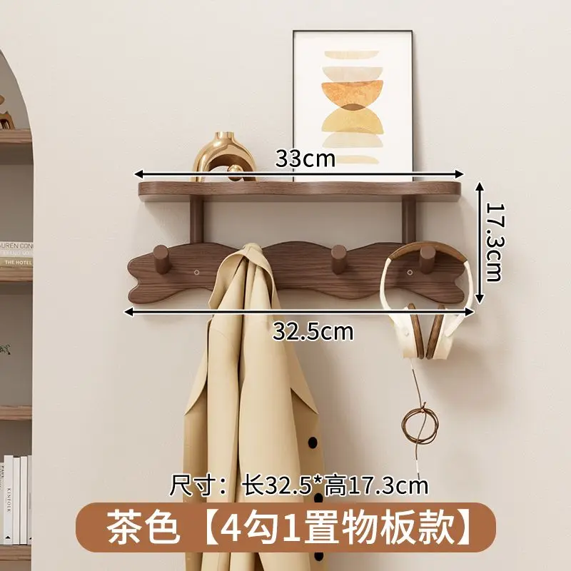Nordic Solid Wood Wall Hanging Clothes Rack Wall Hanging Home Entry Creative Storage Hangers