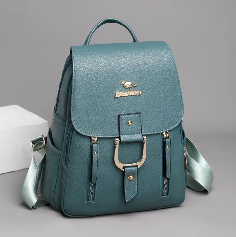 2025 Hot Sale New Fashion Design Women Backpacks Soft Pu Leather High Capacity Shoulder Bags School Bag Casual Travel Backpack
