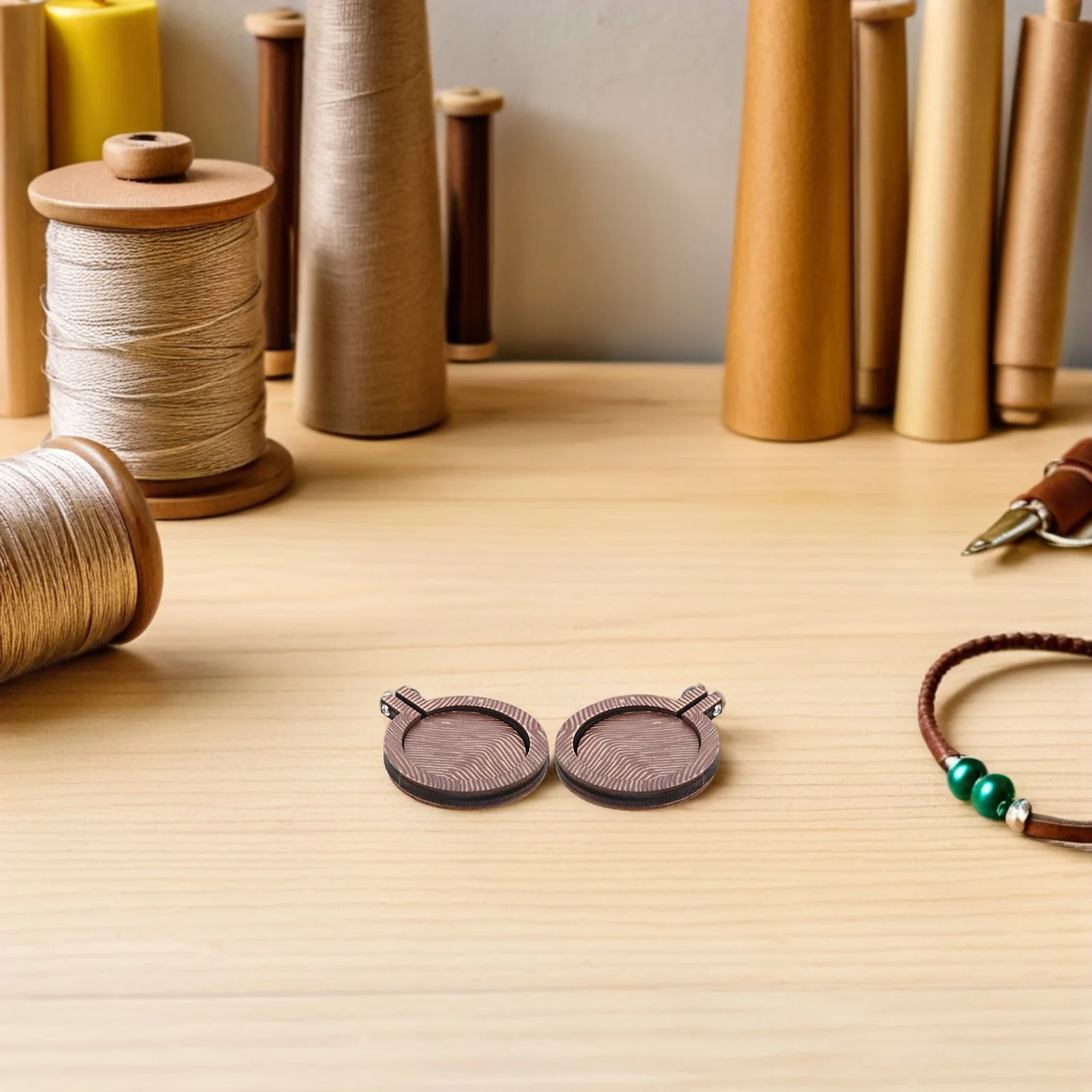 

5pcs Mini Embroidery Hoops Wooden Round Frames For Diy Crafts Cross Stitch Jewelry Making Portable Sewing Tool Tiny Embroidery