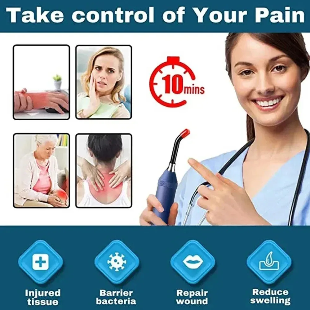 جهاز علاج بالضوء الأحمر علاج قرحة التهاب الباردة علاج التهاب بالأشعة تحت الحمراء عصا العلاج بالضوء للفم والأنف والأذن والركبة والأيدي والكاحل