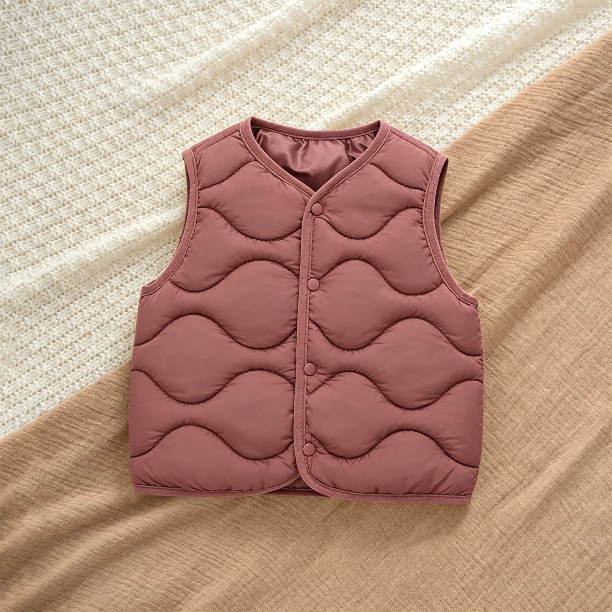 Herbst-Winter-Kinder-Baumwollwesten Einfarbig Schlichte Kinderkleidung Einfache Lässige Warme Baumwollwesten für Babys und Kinder – Detail 5