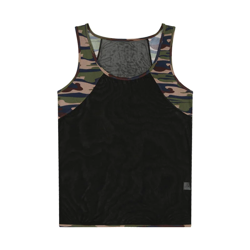 Men's Solid Knitted 100% Polyester Vest Stretch Breathable Quick Dry Color Blocking Sleeveless Shirt Sport Tank Top for Youth