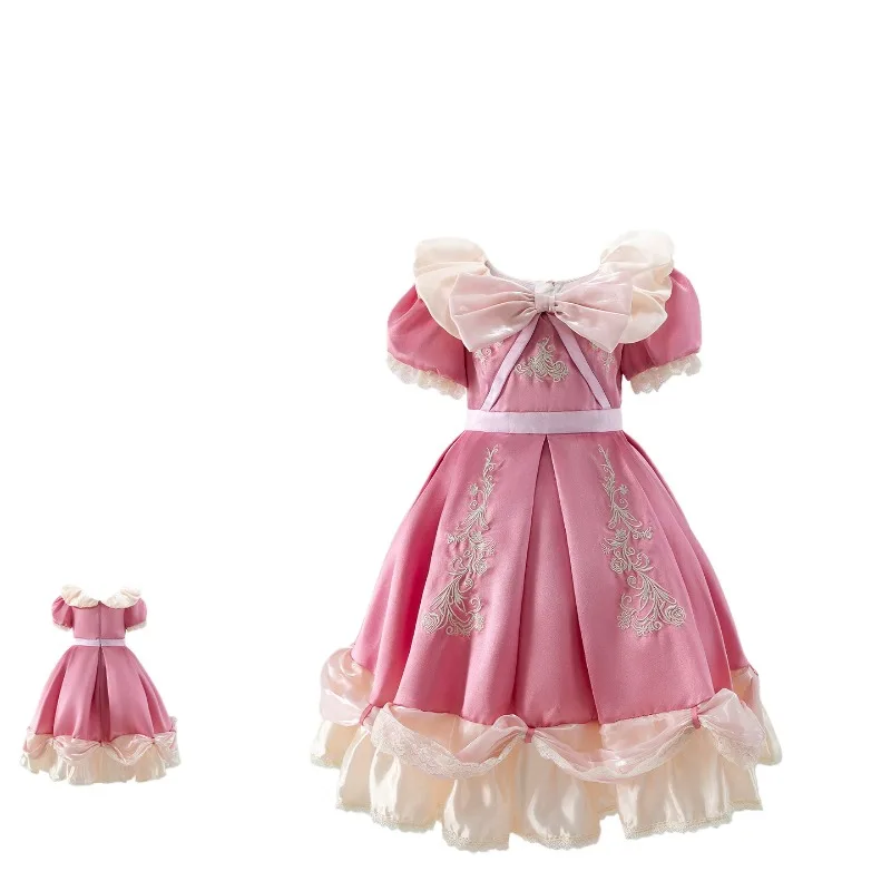 

Handmade New Girls Cinderella Princess Wedding Party Dress Summer Girls Birthday Cos Lolita Dress Kids Boutique Birthday Costume