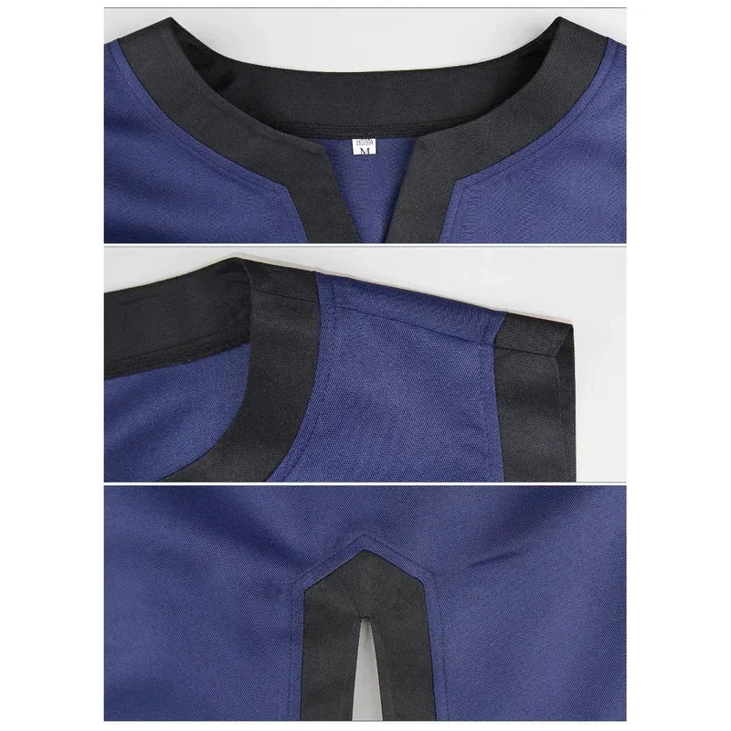 Camisa tipo túnica vikinga Medieval, cuello en V, sin mangas, con cinturón, actuación de Cosplay renacentista, disfraz de fiesta de Halloween, traje de guerreros 5f