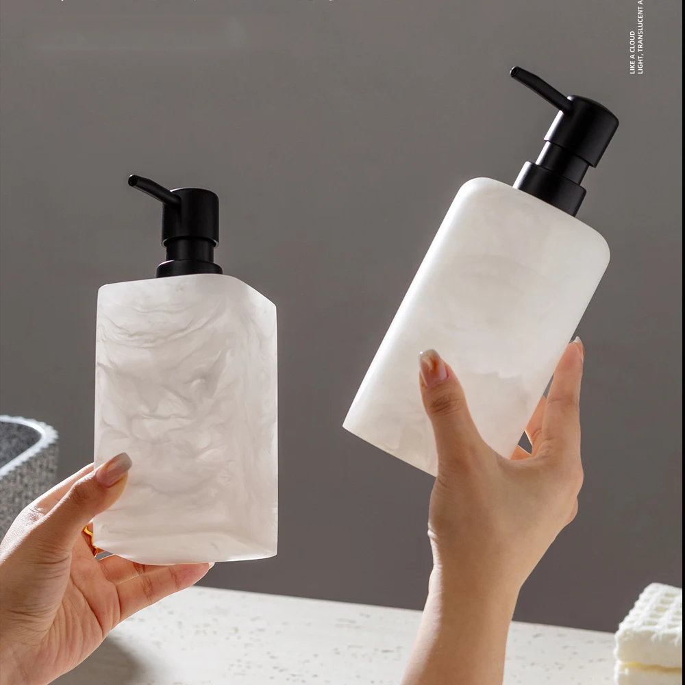 Baiyun Emulsion Bottle Resin Round Square Soap Bottle Hand Sanitizer Shampoo Shower Gel Bottled Bathroom Decoration Accessories