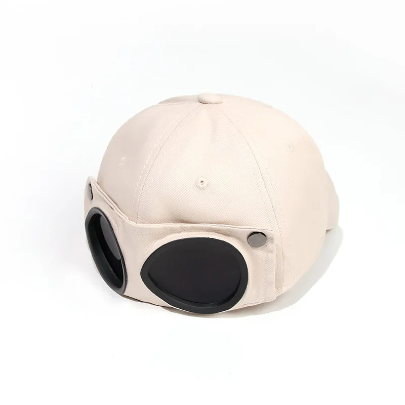 New Caps with lenses Fashion Unisex Pilot Glasses Hat Hip Hop Baseball Cap Outdoor Sunscreen Sunhat Breathable Sport Sun Visors